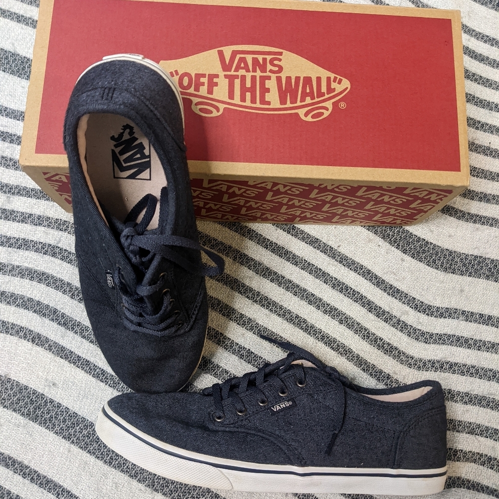 VANS Authentic Canvas Skate Shoes Navy Size 8